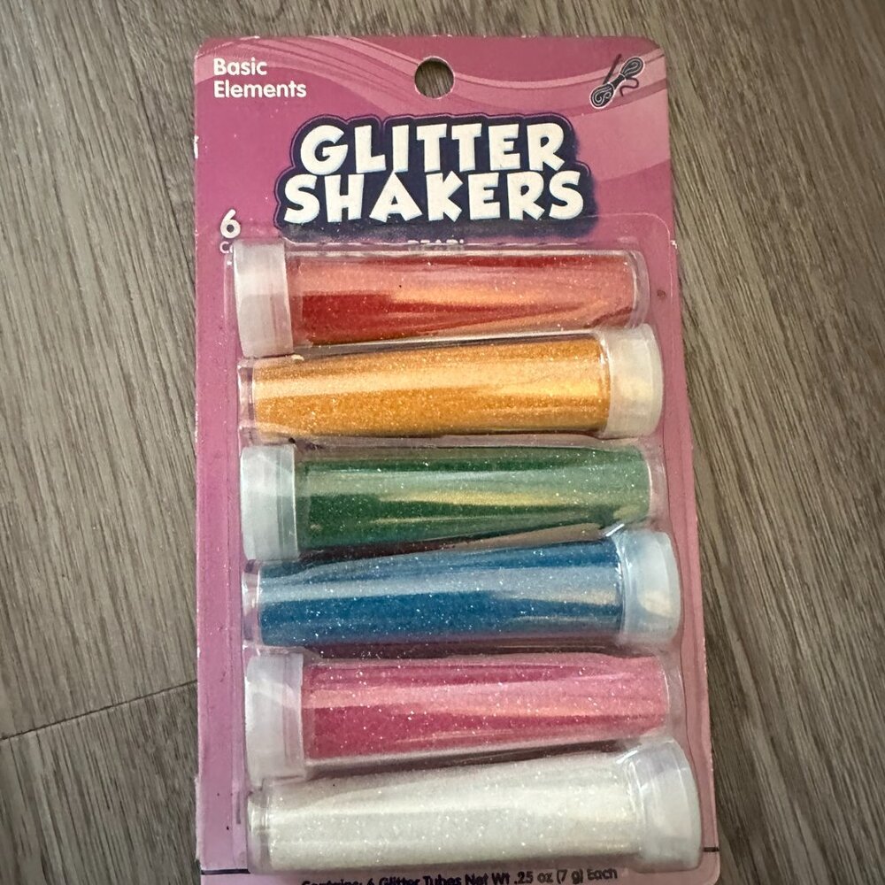 NEW Basic Elements 6 Pearl Glitter Shakers for Crafting